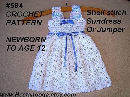 584 CROCHET SHELL STITCH jumper or sundress