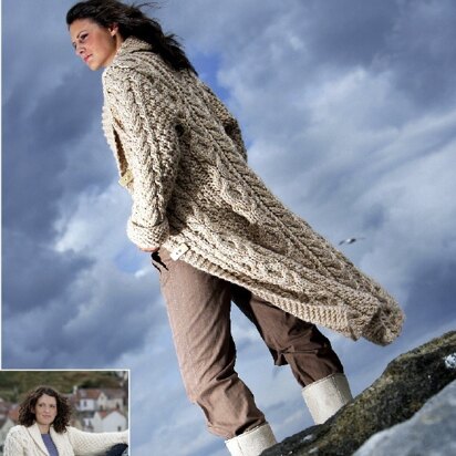 Fitted Coat in Two Lengths in Wendy Pampas Mega Chunky - 5315
