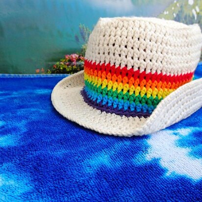 Rainbow Fedora Sun Hat