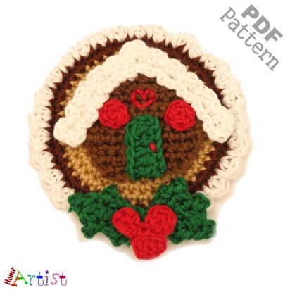 Gingerbread house crochet patch pattern