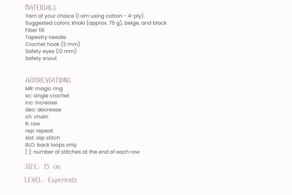 Teddy the Pirate Bear Amigurumi Pattern