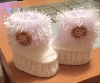 "Snow Boots" Funky Fur Tops 0-3mths and 3-6mths
