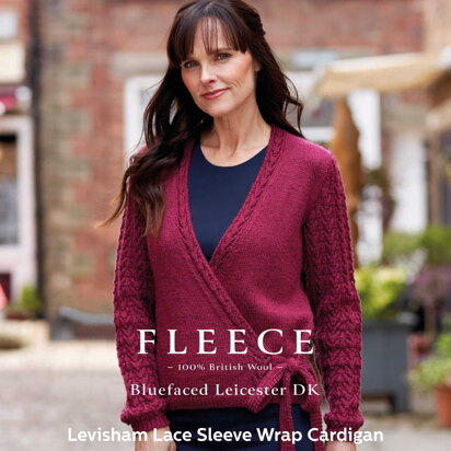 Levisham Lace Sleeve Wrap Cardigan in West Yorkshire Spinners Bluefaced Leicester DK - DBP0180 - Downloadable PDF 