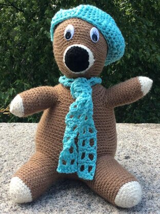 No-Sew Huggable Pal with Beret and Scarf
