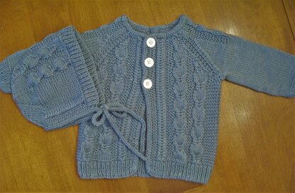 Silverfox cardigan and bonnet set