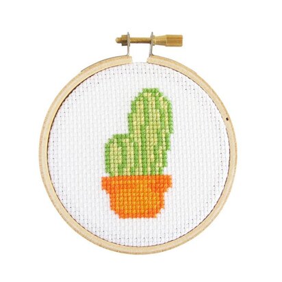 The Stranded Stitch Tiny Cactus Cross Stitch Kit - 3 inches