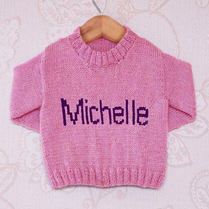 Intarsia - Michelle Moniker Chart - Childrens Sweater