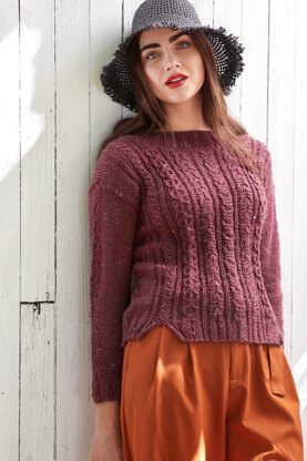 Women's Jumper Vermillion in Universal Yarn Deluxe Worsted Tweed Superwash - Downloadable PDF