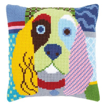 Vervaco Modern Dog Cushion Cross Stitch Kit - 40cm x 40cm
