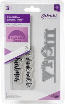 Crafter's Companion Gemini Word Edge'Ables Stamp & Die - Merry