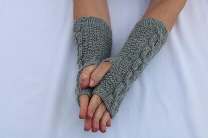 Snow  Ball Fingerless Gloves.