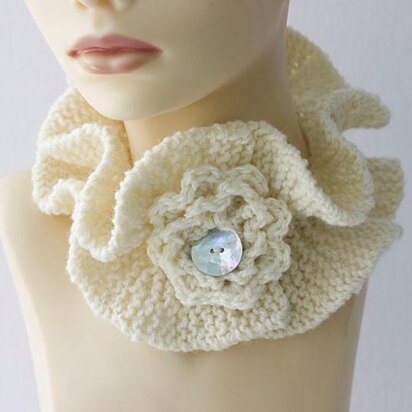Crocheted Flower Neck Warmer