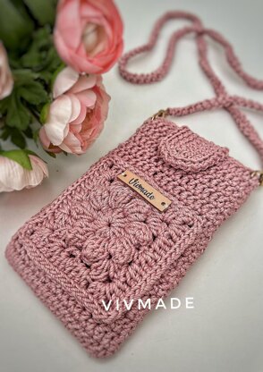 Phone bag with pocket Crochet pattern by Vivmade