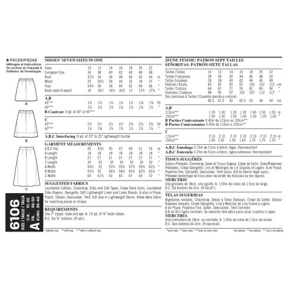New Look Misses' Skirts 6106 - Paper Pattern, Size A (10-12-14-16-18-20-22)