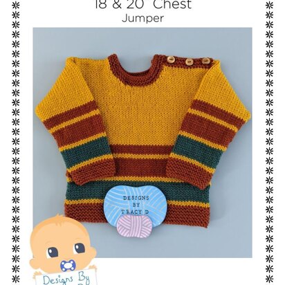 Miles baby jumper / sweater knitting pattern 3-6mths & 6-12mths