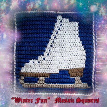Winter Fun Mosaic Square - Ice Skate