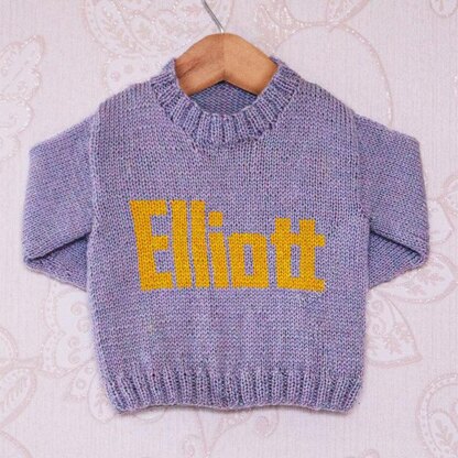 Intarsia - Elliott Moniker Chart - Childrens Sweater