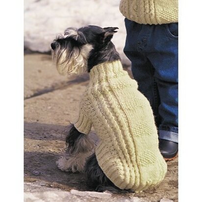 Cables and Hearts Dog Coat in Patons Canadiana - knitting pattern