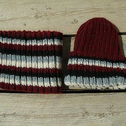 Infinity Rib Cowl and Hat set