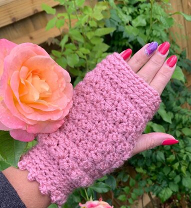 Star Rose Fingerless Mittens