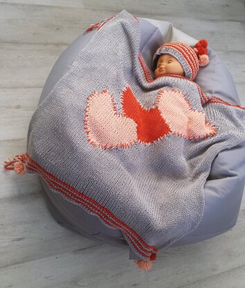 3 heart baby blanket