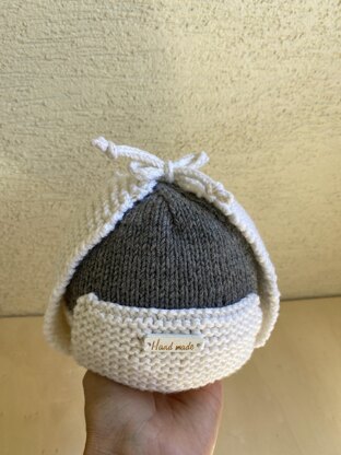 Pattern: knitted baby aviator hat, earflap hat, winter hat