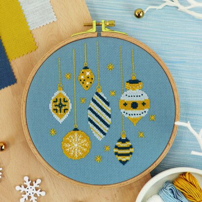 Scandi Hoops Mini Ornaments, cross stitch pattern, by Tapestry Barn