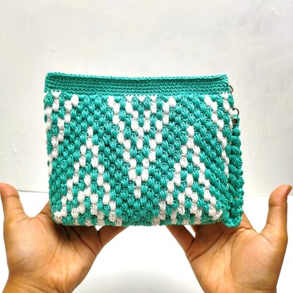 Geometric Pouch with Wristlet