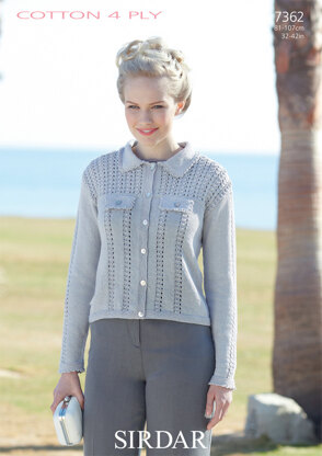 Women's Jacket in Sirdar Cotton 4 Ply - 7362 - Downloadable PDF