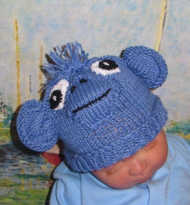 Baby Blue Monkey Beanie Animal Hat