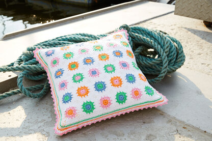 White Granny Square Pillows in Schachenmayr Catania - S9027B