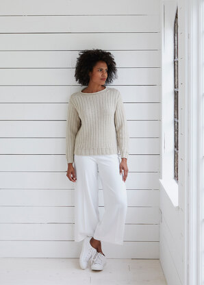 Brancaster Sweater - Knitting Pattern For Women in Debbie Bliss Falkland Aran