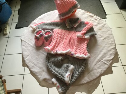 Jacket pants hat for baby girl