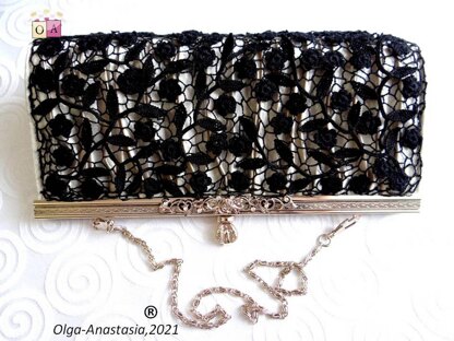 Irish lace wedding black handbag