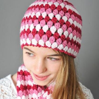 Mod Hat and Scarf Set (3 sizes: toddler, child, teen/adult)