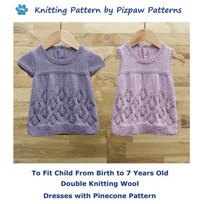 Children's Pinecone Dresses (no 137) Knitting Pattern