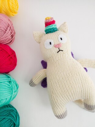 Meowicorn the Unicorn Cat - Toy Knitting Pattern