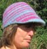 Skybluepink peaked felted cap