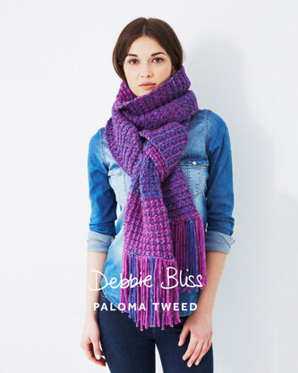 Two Colour Scarf in Debbie Bliss Paloma Tweed - DB040
