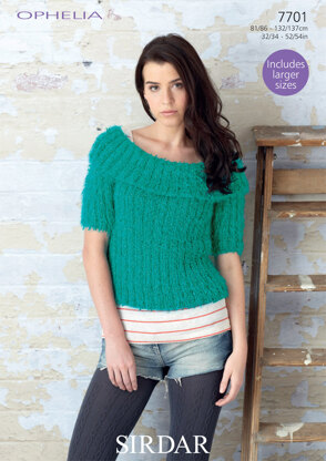 Woman's ‘Bardot Style’ Tops in Sirdar Ophelia - 7701 - Downloadable PDF