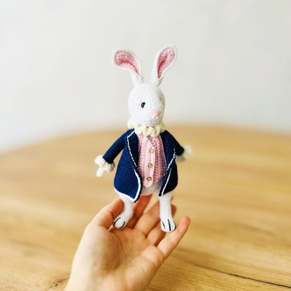 Amigurumi white rabbit, crochet bunny, amigrumi bunny, crochet rabbit, Bunny in jacket