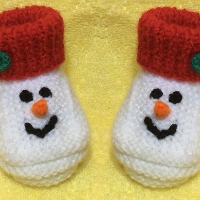 Snowman Baby Booties