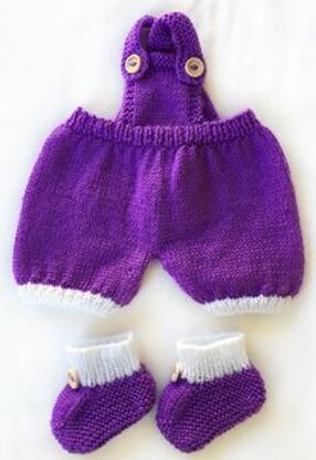 Billy teddy bear with purple outfit knitting pattern 19007