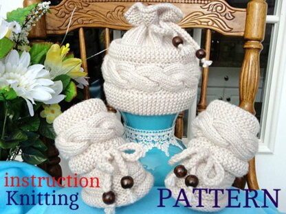 Baby Set Baby Shoes Baby Beanie Pattern English