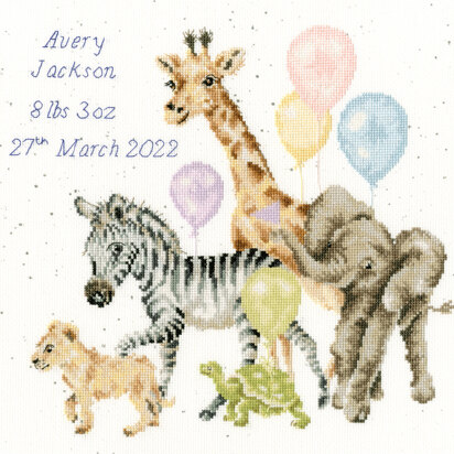 Bothy Threads Welcome To The World Cross Stitch Kit - 28 x 26cm