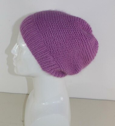 Fluffy Garter Stitch Slouch Hat