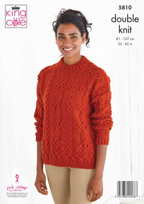 Sweater and Cardigan Knitted in King Cole Merino Blend DK - 5810 - Downloadable PDF