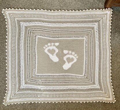 Footprint Baby Blanket
