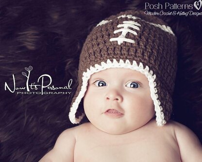 Football Earflap Hat Crochet Pattern 114