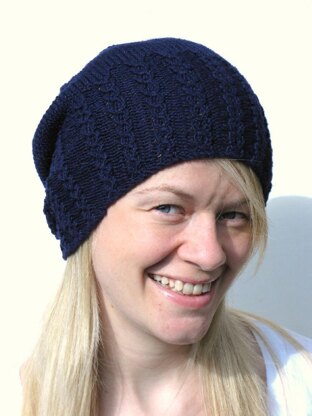 Faux Cable Slouchy Hat